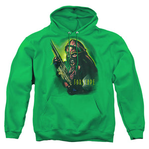 AN OFFCIALLY LICENSED FARSCAPE DARGO WARRIOR ADULT UNISEX PULLOVER HOODIE KELLY GREEN