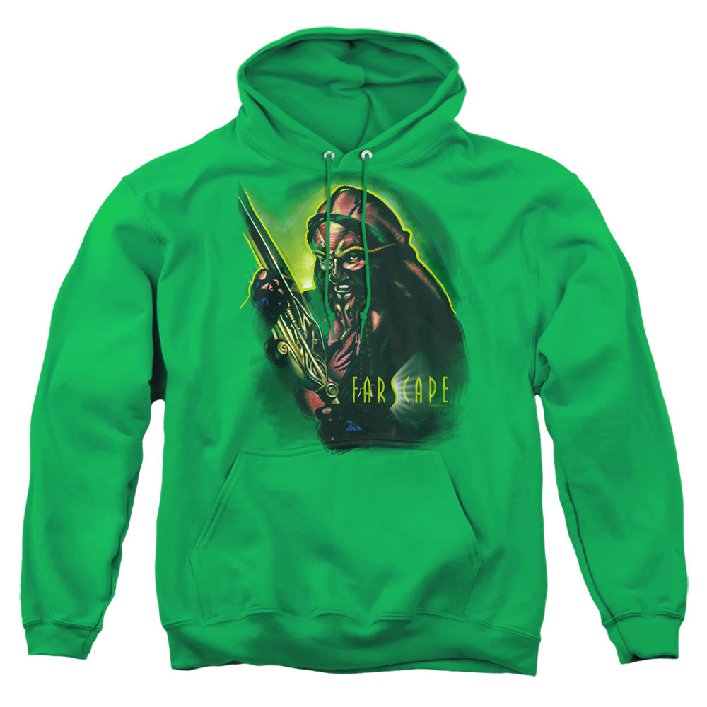 AN OFFCIALLY LICENSED FARSCAPE DARGO WARRIOR ADULT UNISEX PULLOVER HOODIE KELLY GREEN