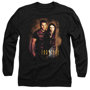 AN OFFCIALLY LICENSED FARSCAPE WANTED MEN'S LONG SLEEVE T-SHIRT BLACK