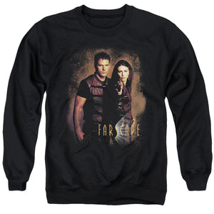 AN OFFCIALLY LICENSED FARSCAPE WANTED ADULT UNISEX CREWNECK SWEATSHIRT BLACK