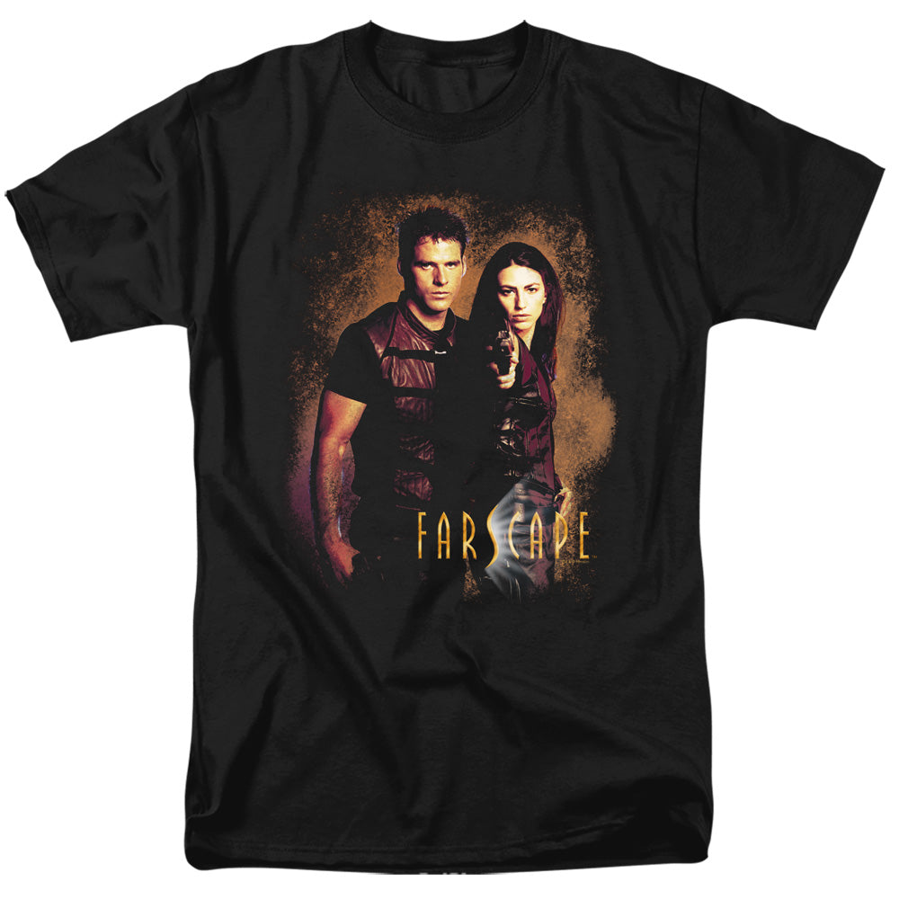 AN OFFCIALLY LICENSED FARSCAPE WANTED MEN'S REGULAR FIT T-SHIRT BLACK