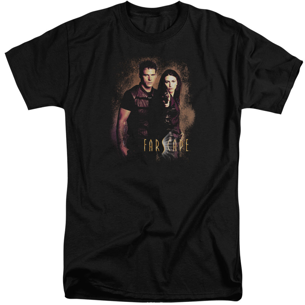 AN OFFCIALLY LICENSED FARSCAPE WANTED MEN'S TALL FIT T-SHIRT BLACK