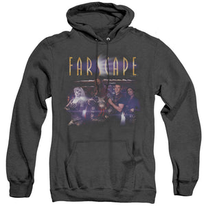 AN OFFCIALLY LICENSED FARSCAPE FLARESCAPE ADULT UNISEX HEATHER PULLOVER HOODIE BLACK