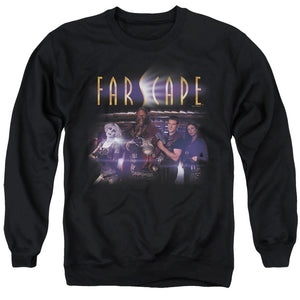 AN OFFCIALLY LICENSED FARSCAPE FLARESCAPE ADULT UNISEX CREWNECK SWEATSHIRT BLACK