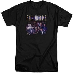 AN OFFCIALLY LICENSED FARSCAPE FLARESCAPE MEN'S TALL FIT T-SHIRT BLACK