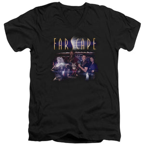 AN OFFCIALLY LICENSED FARSCAPE FLARESCAPE MEN'S V-NECK T-SHIRT BLACK
