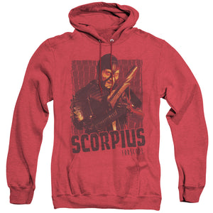 AN OFFCIALLY LICENSED FARSCAPE SCORPIUS ADULT UNISEX HEATHER PULLOVER HOODIE RED