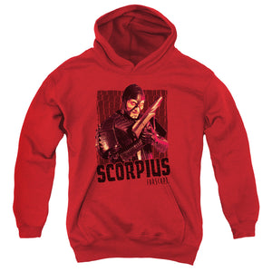 AN OFFCIALLY LICENSED FARSCAPE SCORPIUS YOUTH HOODIE RED