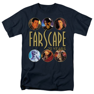 AN OFFCIALLY LICENSED FARSCAPE 20 YEARS MEN'S REGULAR FIT T-SHIRT NAVY