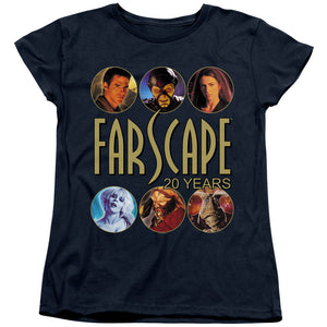 AN OFFCIALLY LICENSED FARSCAPE 20 YEARS WOMEN'S REGULAR FIT T-SHIRT NAVY
