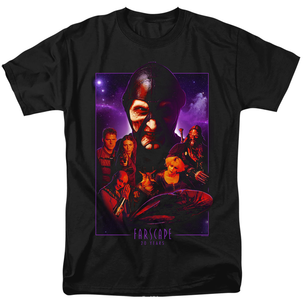 AN OFFCIALLY LICENSED FARSCAPE 20 YEARS COLLAGE MEN'S REGULAR FIT T-SHIRT BLACK