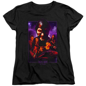 AN OFFCIALLY LICENSED FARSCAPE 20 YEARS COLLAGE WOMEN'S REGULAR FIT T-SHIRT BLACK