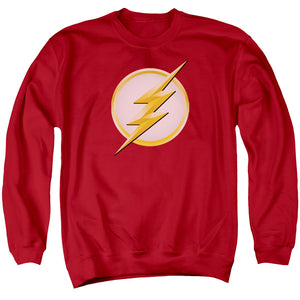 AN OFFCIALLY LICENSED FLASH NEW LOGO ADULT UNISEX CREWNECK SWEATSHIRT RED