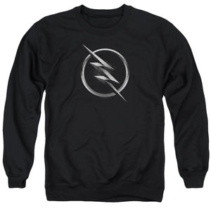 AN OFFCIALLY LICENSED FLASH ZOOM LOGO ADULT UNISEX CREWNECK SWEATSHIRT BLACK