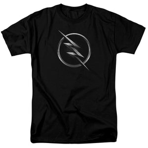AN OFFCIALLY LICENSED FLASH ZOOM LOGO MEN'S REGULAR FIT T-SHIRT BLACK