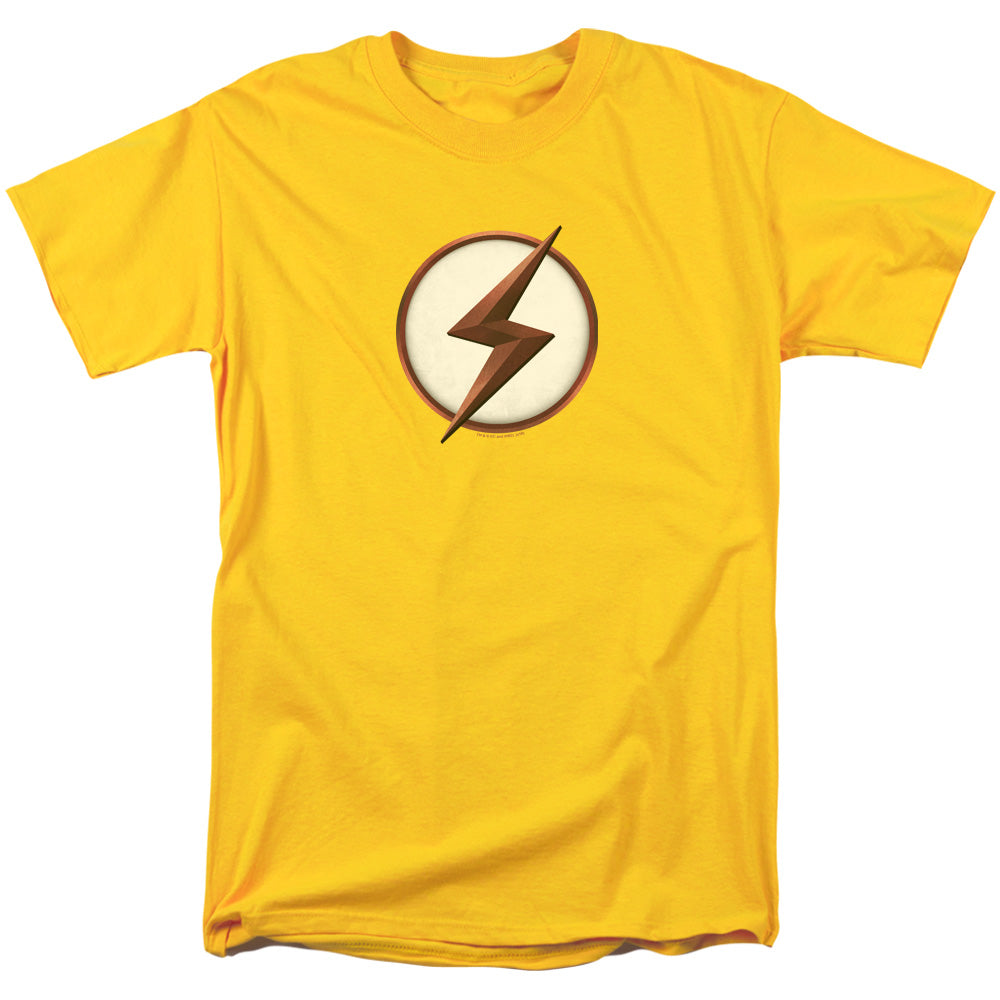 AN OFFCIALLY LICENSED FLASH KID FLASH LOGO MEN'S REGULAR FIT T-SHIRT YELLOW