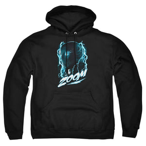 AN OFFCIALLY LICENSED FLASH ZOOM ADULT UNISEX PULLOVER HOODIE BLACK