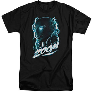 AN OFFCIALLY LICENSED FLASH ZOOM MEN'S TALL FIT T-SHIRT BLACK