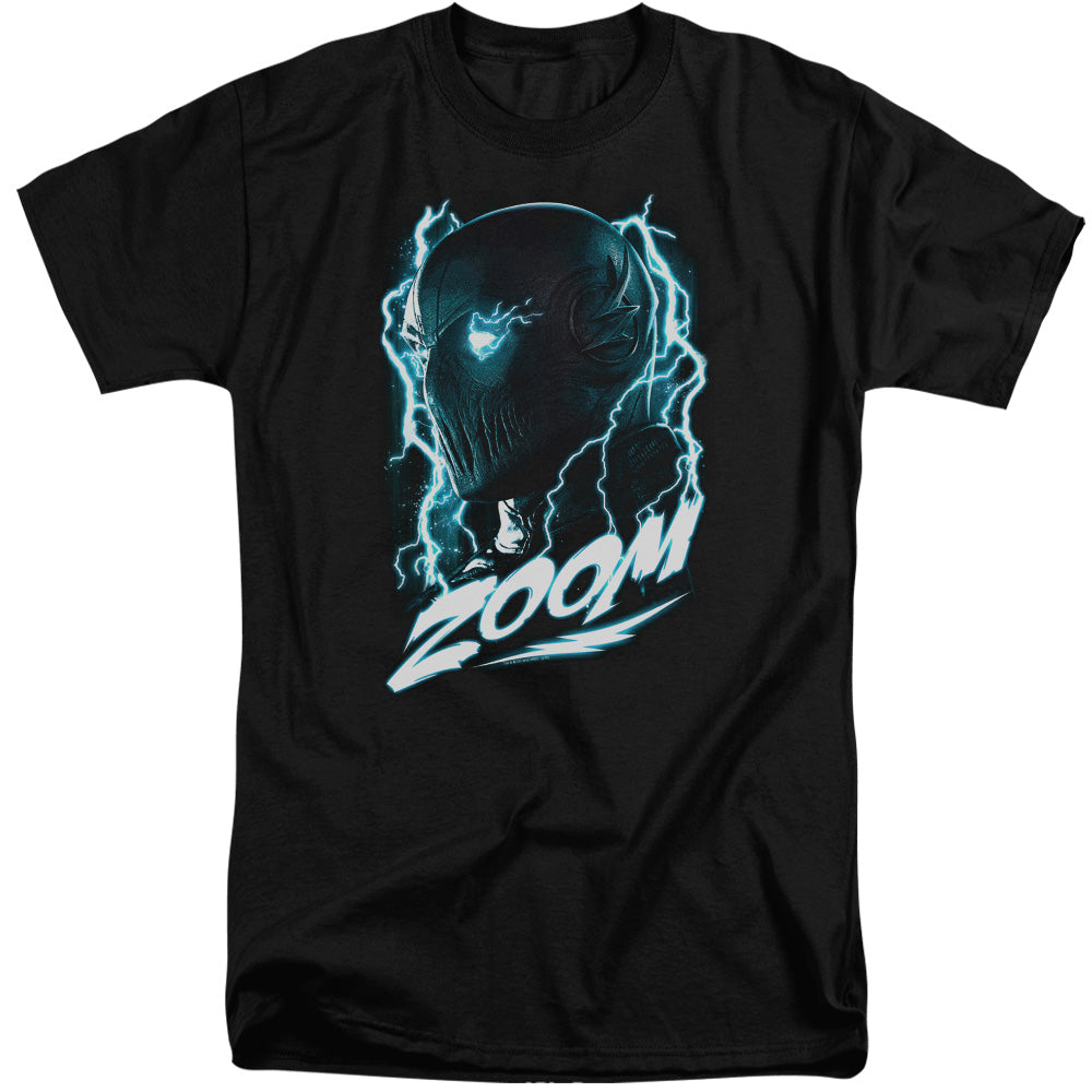 AN OFFCIALLY LICENSED FLASH ZOOM MEN'S TALL FIT T-SHIRT BLACK