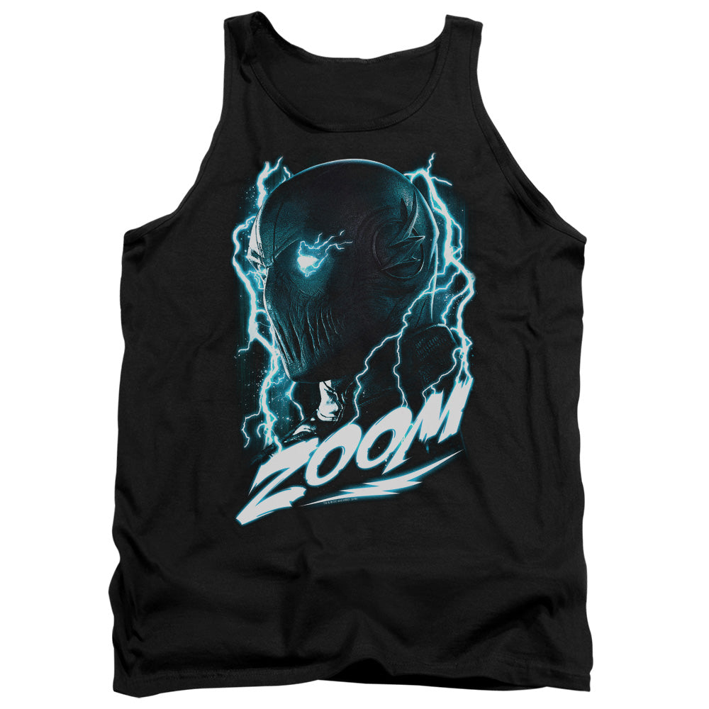 AN OFFCIALLY LICENSED FLASH ZOOM ADULT UNISEX TANK TOP BLACK