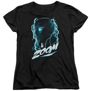 AN OFFCIALLY LICENSED FLASH ZOOM WOMEN'S REGULAR FIT T-SHIRT BLACK