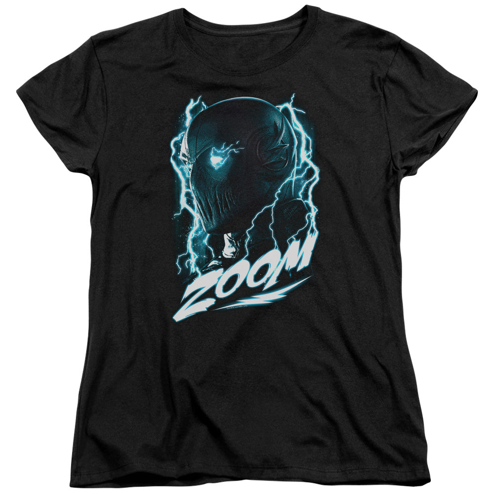 AN OFFCIALLY LICENSED FLASH ZOOM WOMEN'S REGULAR FIT T-SHIRT BLACK