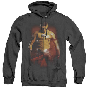 AN OFFCIALLY LICENSED FLASH KID FLASH ADULT UNISEX HEATHER PULLOVER HOODIE BLACK