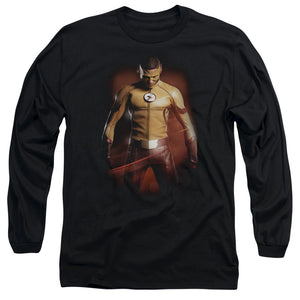 AN OFFCIALLY LICENSED FLASH KID FLASH MEN'S LONG SLEEVE T-SHIRT BLACK