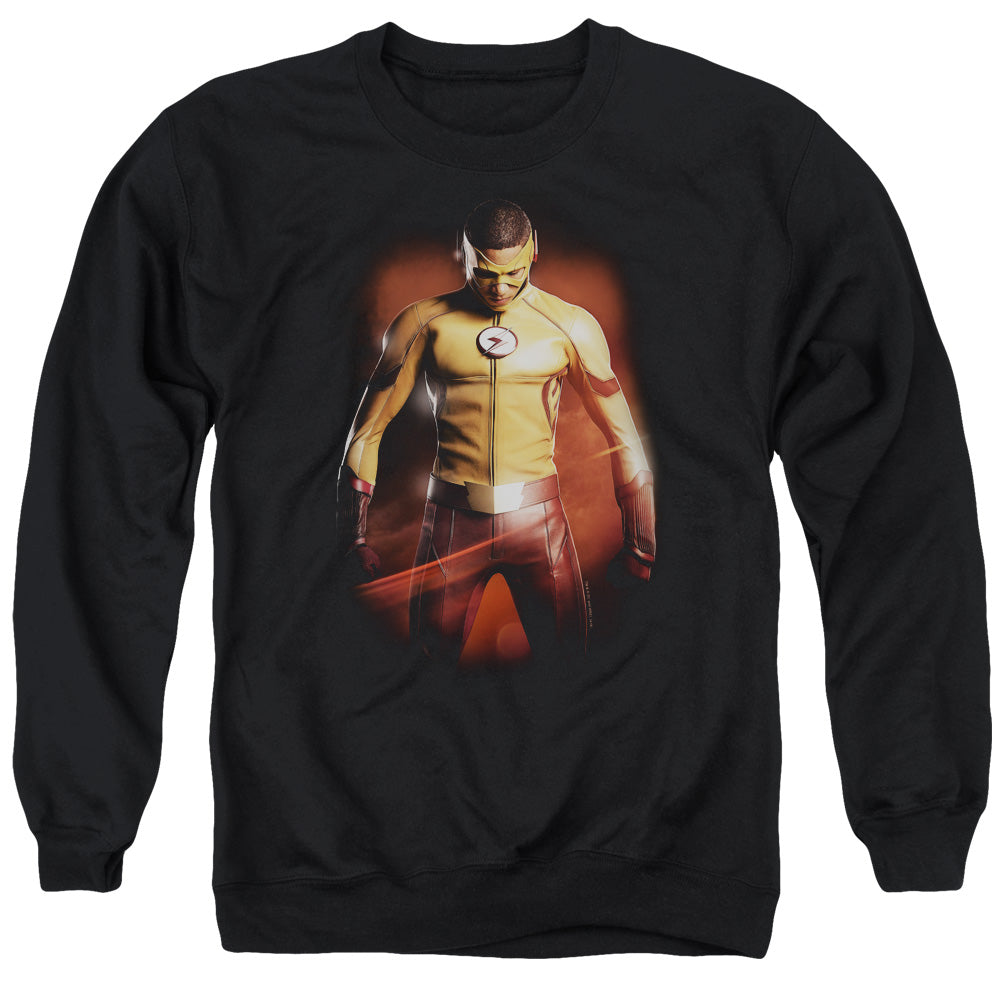 AN OFFCIALLY LICENSED FLASH KID FLASH ADULT UNISEX CREWNECK SWEATSHIRT BLACK