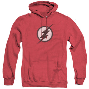 AN OFFCIALLY LICENSED FLASH JESSE QUICK LOGO ADULT UNISEX HEATHER PULLOVER HOODIE RED