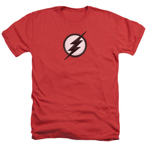 AN OFFCIALLY LICENSED FLASH JESSE QUICK LOGO MEN'S HEATHER T-SHIRT RED