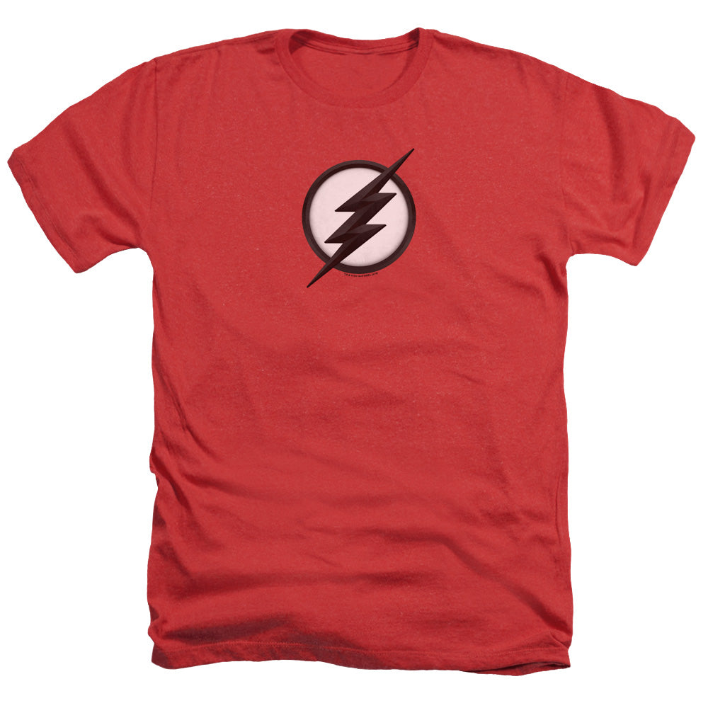 AN OFFCIALLY LICENSED FLASH JESSE QUICK LOGO MEN'S HEATHER T-SHIRT RED