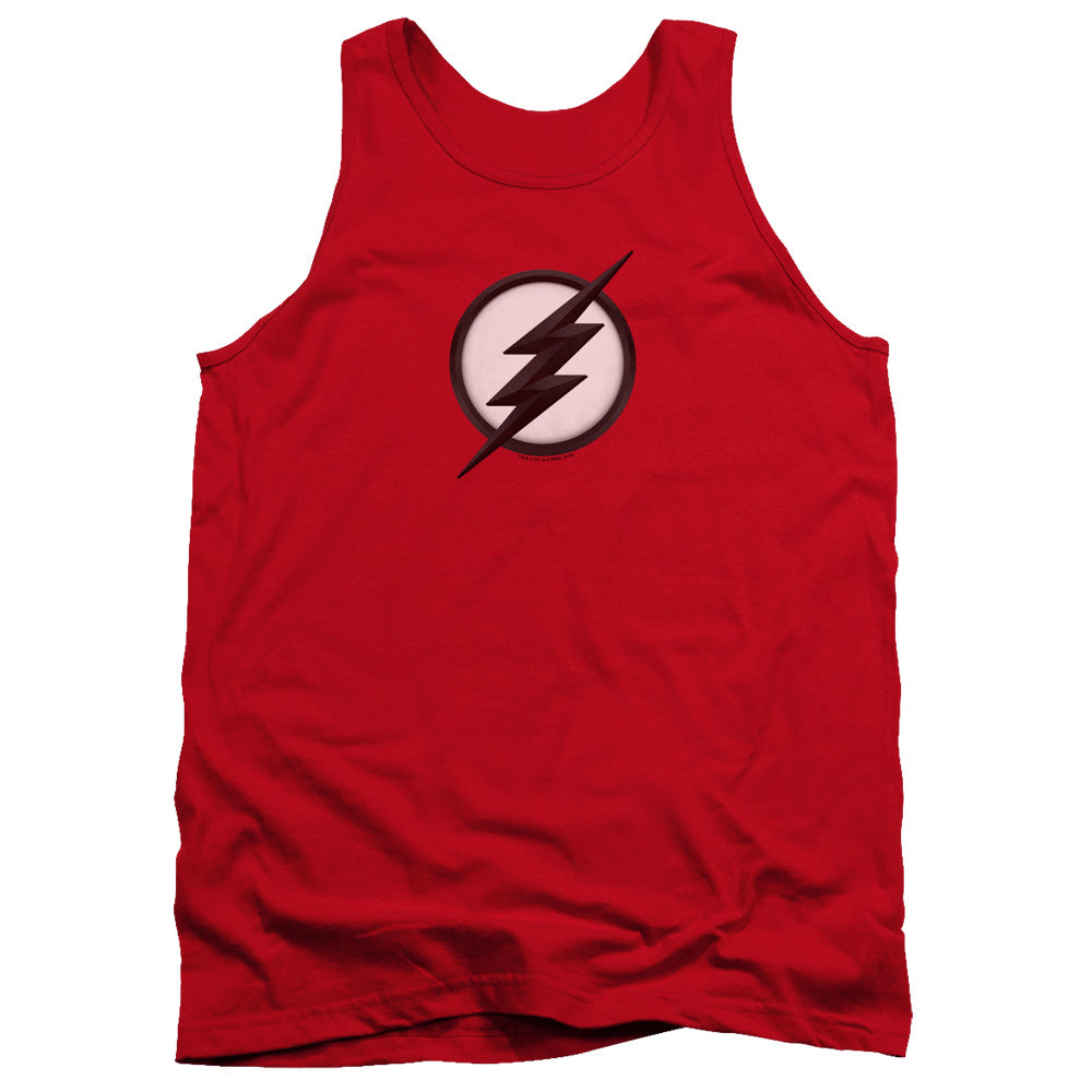 AN OFFCIALLY LICENSED FLASH JESSE QUICK LOGO ADULT UNISEX TANK TOP RED
