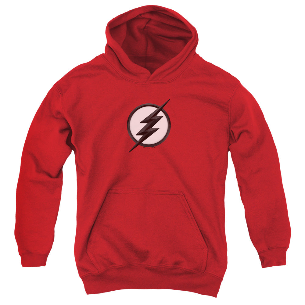 AN OFFCIALLY LICENSED FLASH JESSE QUICK LOGO YOUTH HOODIE RED
