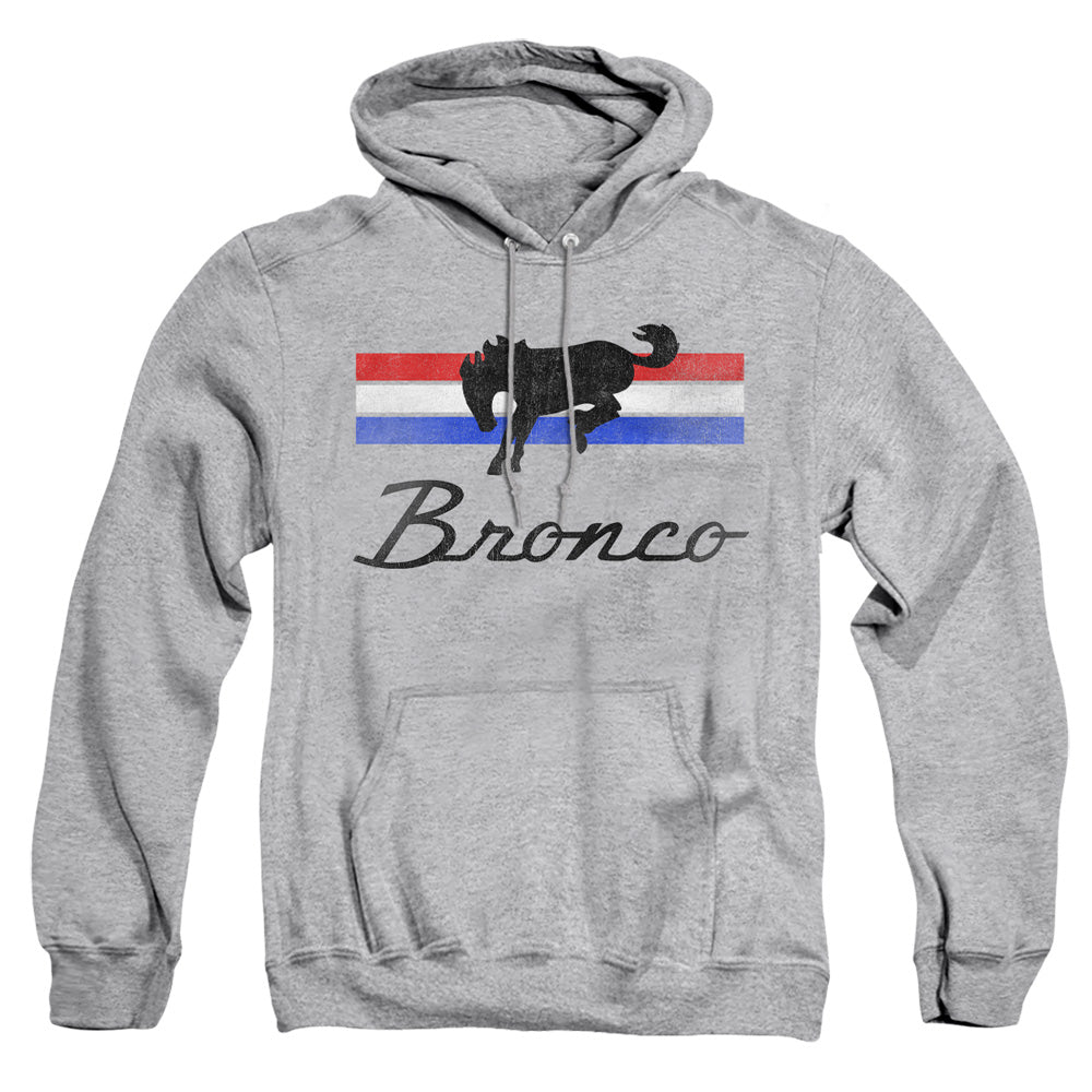 AN OFFCIALLY LICENSED FORD BRONCO BRONCO STRIPES ADULT UNISEX PULLOVER HOODIE ATHLETIC HEATHER