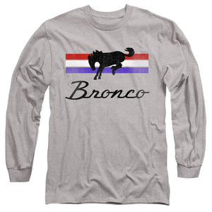 AN OFFCIALLY LICENSED FORD BRONCO BRONCO STRIPES MEN'S LONG SLEEVE T-SHIRT ATHLETIC HEATHER