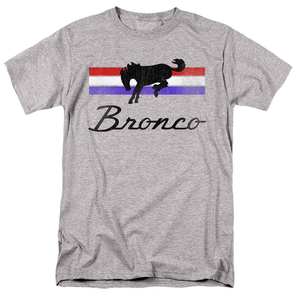 AN OFFCIALLY LICENSED FORD BRONCO BRONCO STRIPES MEN'S REGULAR FIT T-SHIRT ATHLETIC HEATHER