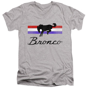 AN OFFCIALLY LICENSED FORD BRONCO BRONCO STRIPES MEN'S V-NECK T-SHIRT ATHLETIC HEATHER