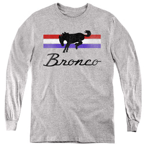 AN OFFCIALLY LICENSED FORD BRONCO BRONCO STRIPES YOUTH LONG SLEEVE T-SHIRT ATHLETIC HEATHER