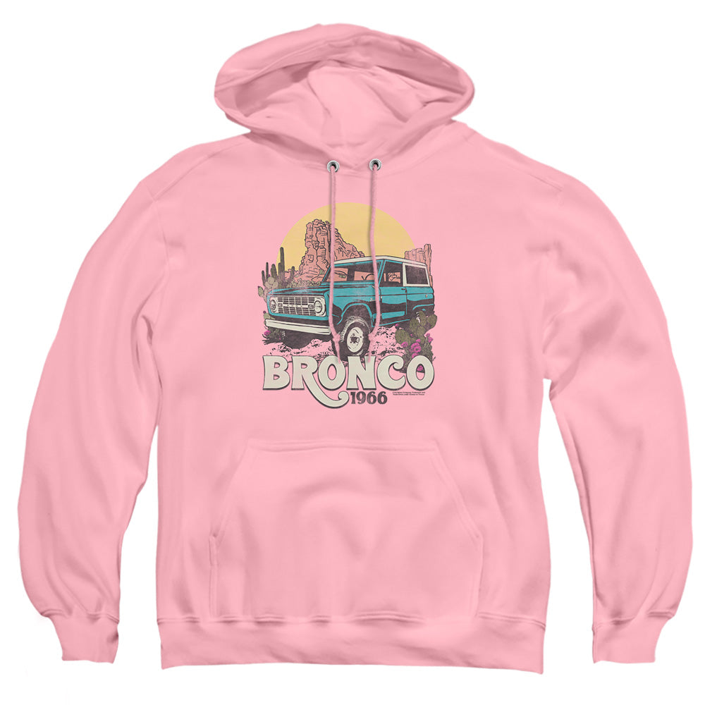 AN OFFCIALLY LICENSED FORD BRONCO BRONCO DESERT RIDE ADULT UNISEX PULLOVER HOODIE PINK