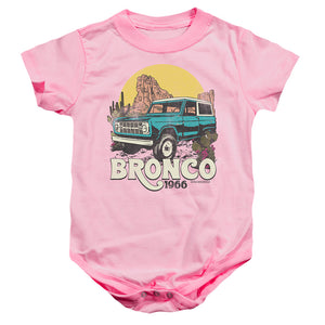 AN OFFCIALLY LICENSED FORD BRONCO BRONCO DESERT RIDE BABY BODYSUIT PINK