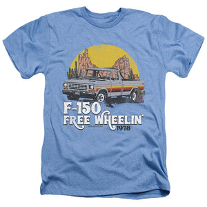 AN OFFCIALLY LICENSED FORD BRONCO F150 DESERT RIDE MEN'S HEATHER T-SHIRT LIGHT BLUE