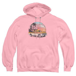 AN OFFCIALLY LICENSED FORD BRONCO F150 AT THE BEACH ADULT UNISEX PULLOVER HOODIE PINK