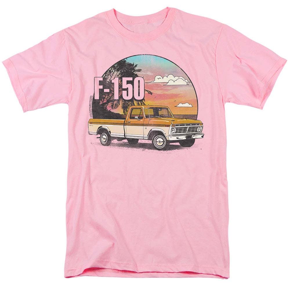 AN OFFCIALLY LICENSED FORD BRONCO F150 AT THE BEACH MEN'S REGULAR FIT T-SHIRT PINK