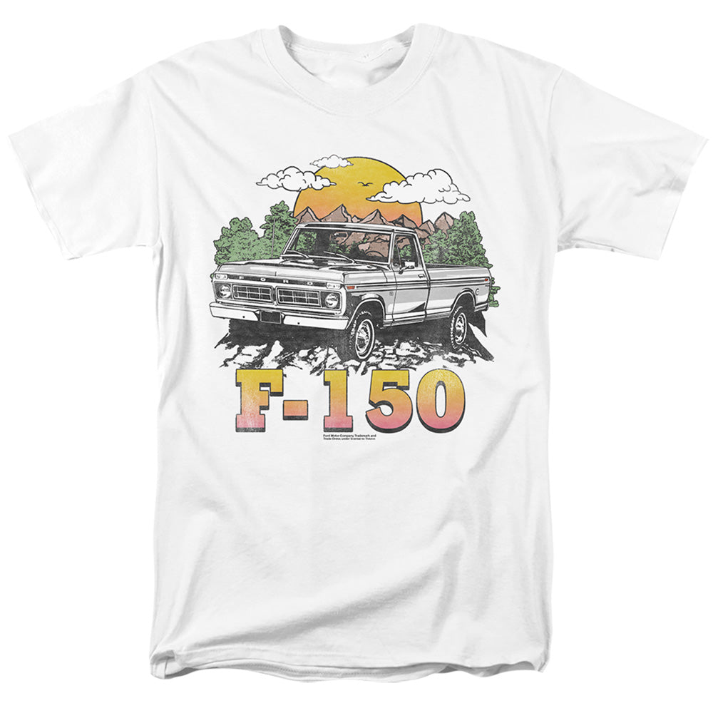 AN OFFCIALLY LICENSED FORD BRONCO F150 MOUNTAIN RIDE MEN'S REGULAR FIT T-SHIRT WHITE