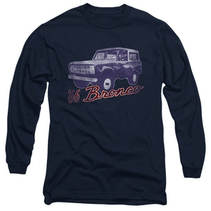 AN OFFCIALLY LICENSED FORD BRONCO 66 BRONCO CLASSIC MEN'S LONG SLEEVE T-SHIRT NAVY