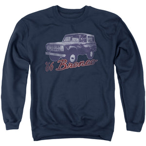 AN OFFCIALLY LICENSED FORD BRONCO 66 BRONCO CLASSIC ADULT UNISEX CREWNECK SWEATSHIRT NAVY
