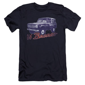 AN OFFCIALLY LICENSED FORD BRONCO 66 BRONCO CLASSIC MEN'S PREMIUM SLIM FIT T-SHIRT NAVY