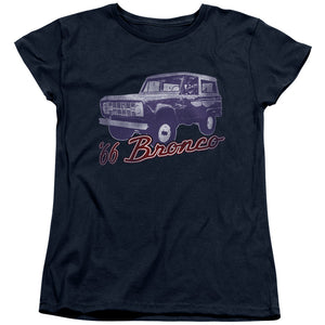 AN OFFCIALLY LICENSED FORD BRONCO 66 BRONCO CLASSIC WOMEN'S REGULAR FIT T-SHIRT NAVY