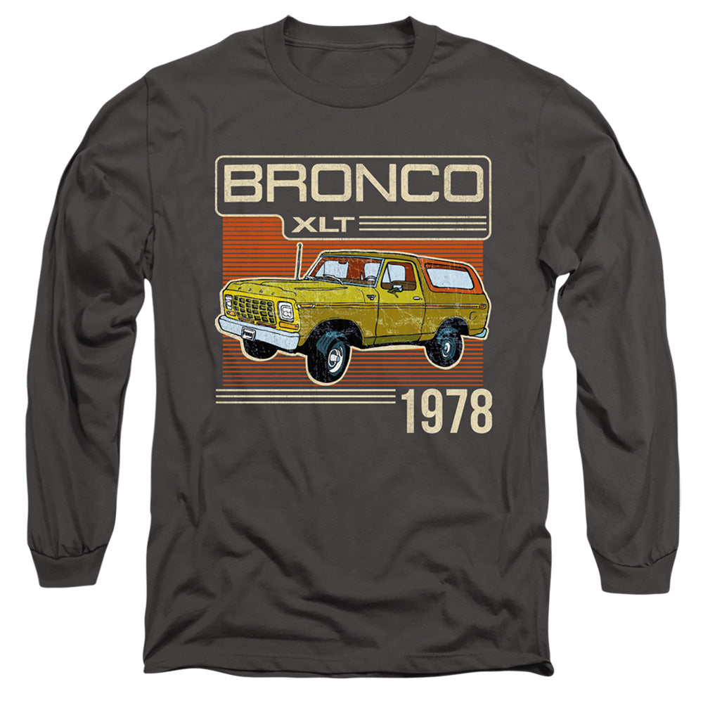 AN OFFCIALLY LICENSED FORD BRONCO BRONCO 1978 MEN'S LONG SLEEVE T-SHIRT CHARCOAL